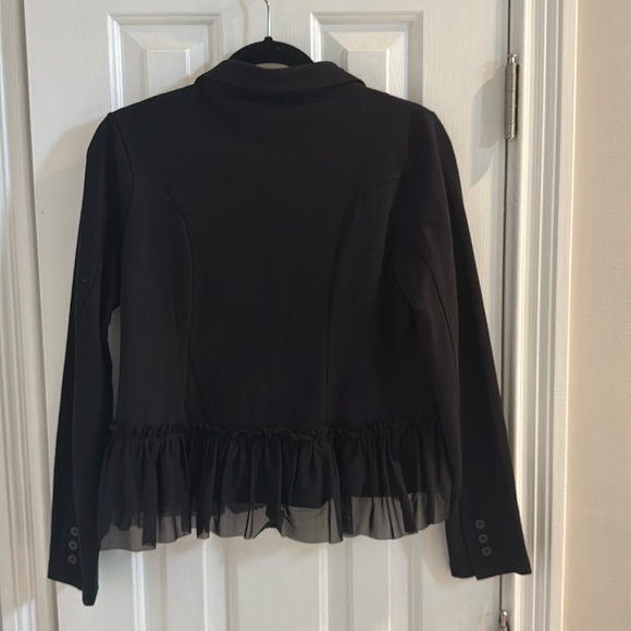 RXB Black Unique Victorian Jacket w/ Mesh Ruffles - Picture 5 of 9